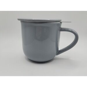 VIVA Scandinavia Tea Mug  W/ Lid 8 oz dusty blue Porcelain VGC
